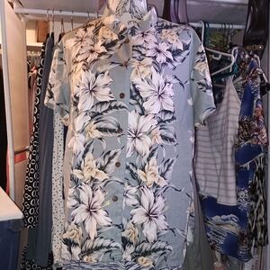 Hawaiian Floral Button-Up Shirt